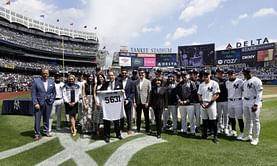"Greatest announcer of my lifetime" - Fans roar as Yankees celebrate John Sterling's 5,631 games as radio voice with on-field retirement ceremony