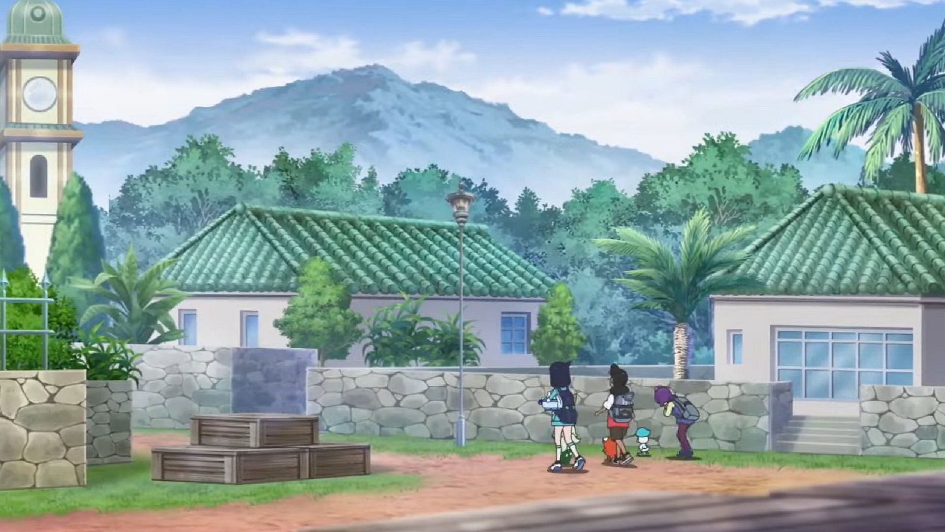 Our heroes arrive in Cortondo in Pokemon Horizons Episode 47 (Image via The Pokemon Company)