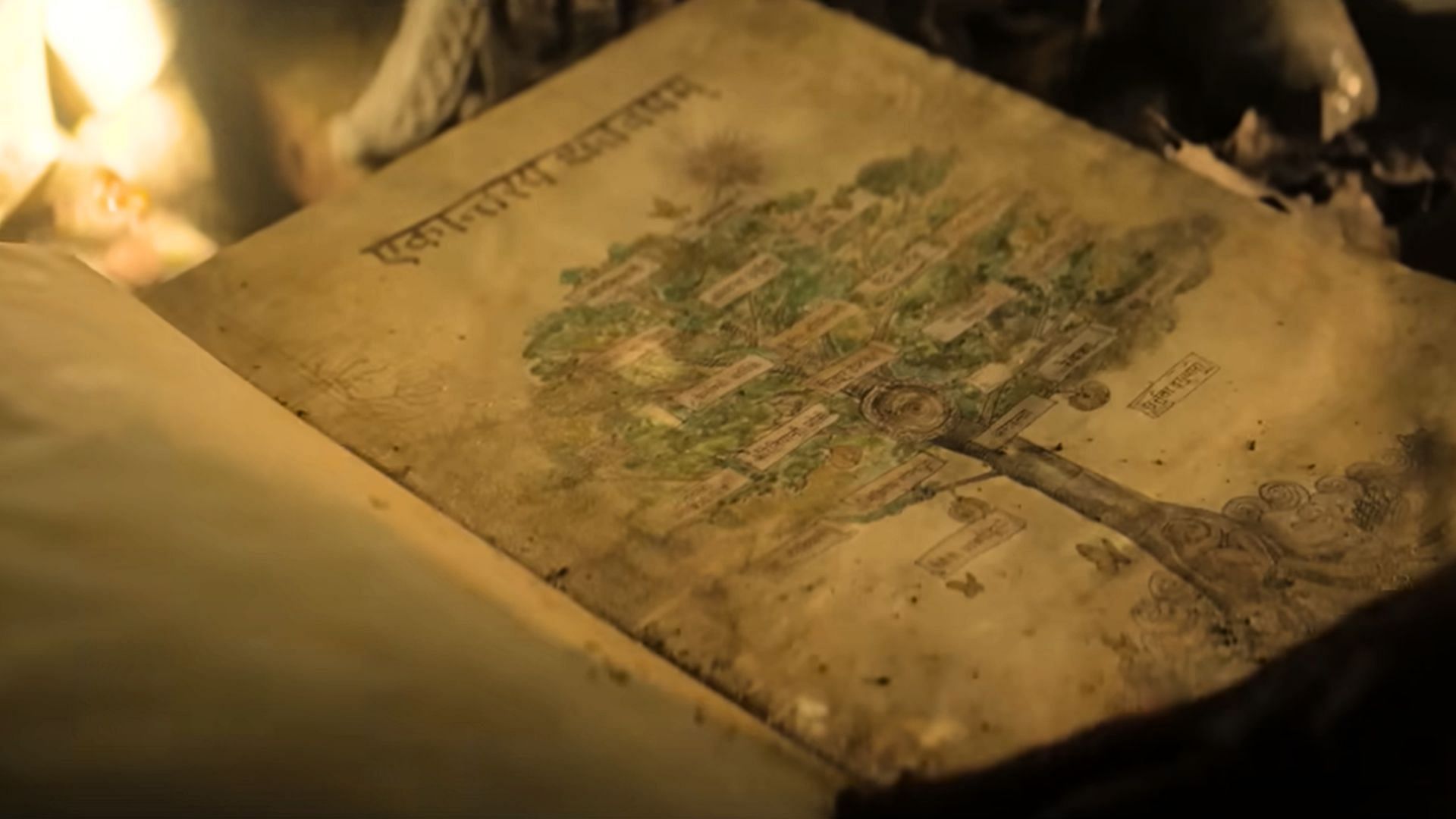 The teaser shows an ancient manuscript (Image via Netflix)