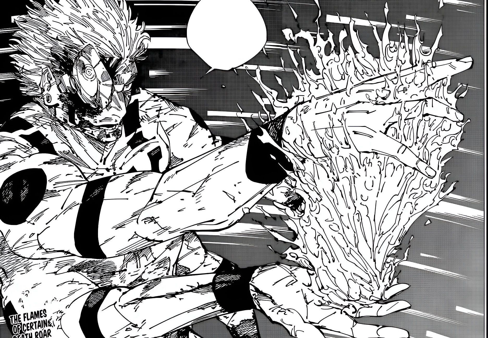 Sukuna&#039;s Divine Flame as seen in the manga (Image via Shueisha)