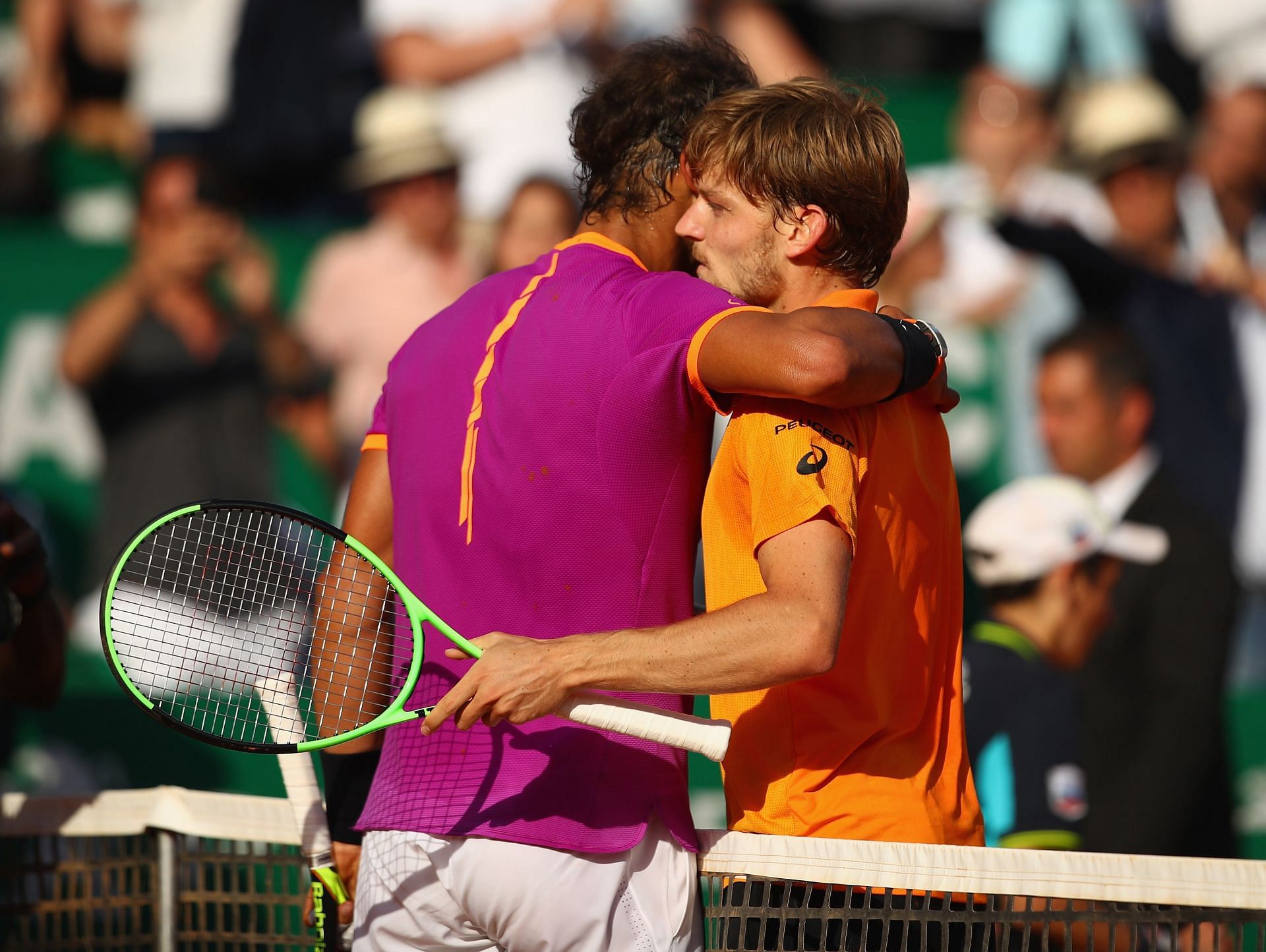 The Spaniard and David Goffin embrace after Monte-Carlo Masters clash
