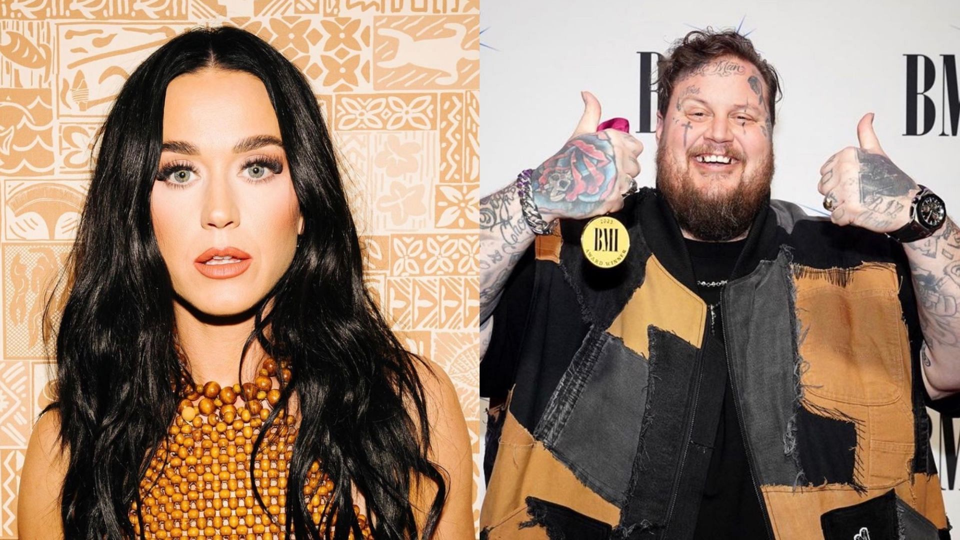 Katy Perry talks about Jelly Roll. (Images via Instagram/@katyperry &amp; @jellyroll615)