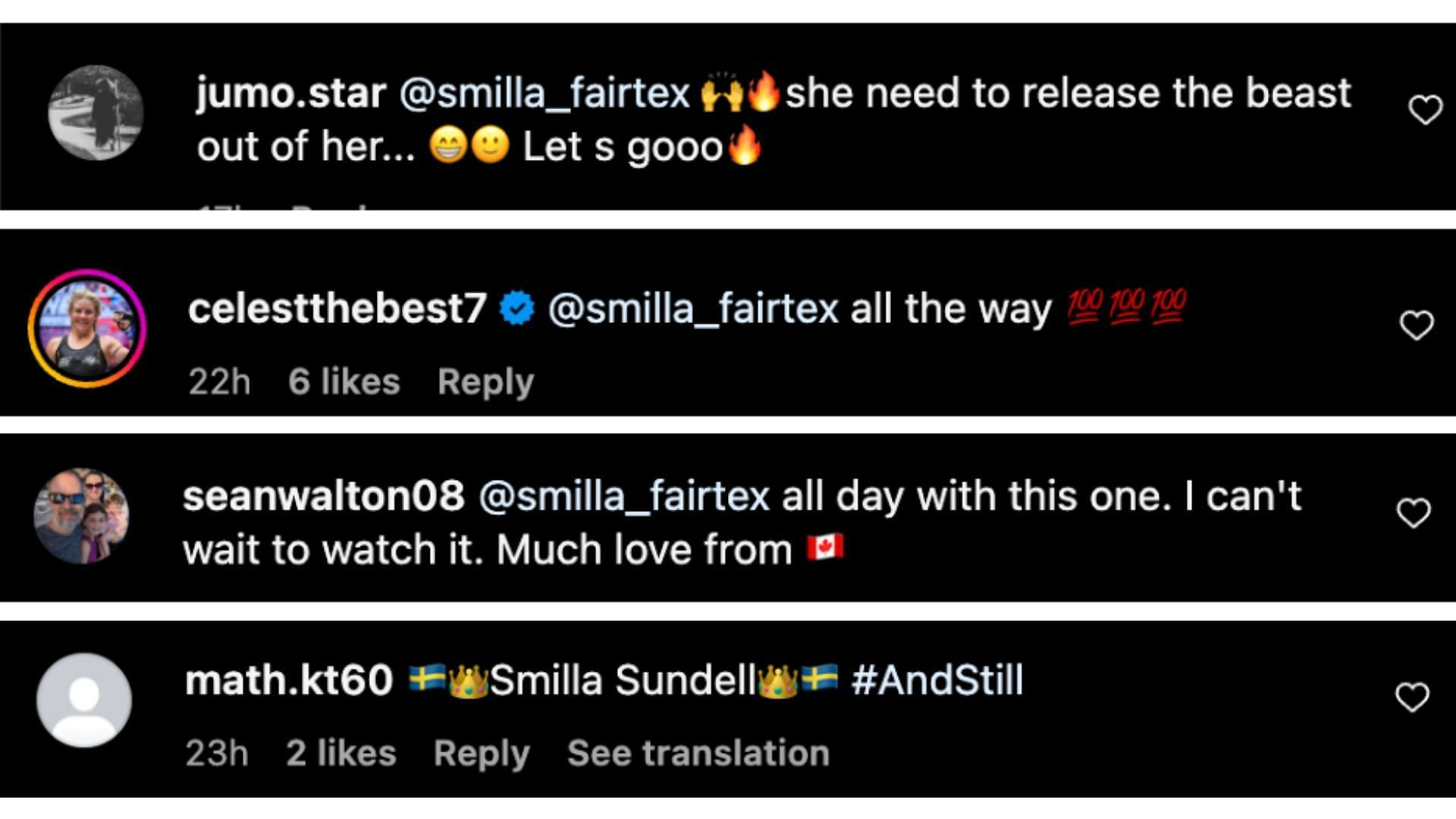 Fan reactions for Smilla &#039;The Hurricane&#039; Sundell