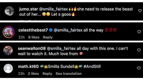 Fan reactions for Smilla 'The Hurricane' Sundell