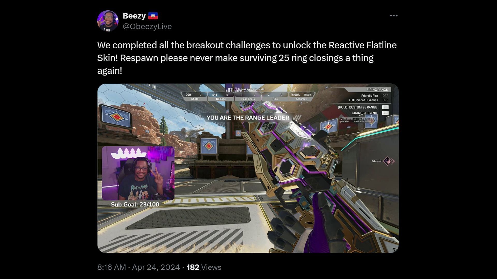 Some players have called out Respawn for extremely tough challenges (Image via X)