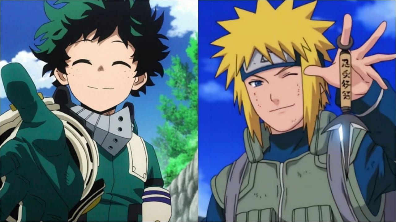 Minato Namikaze and Izuku Midoriya as seen in the anime (image via Sportskeeda)