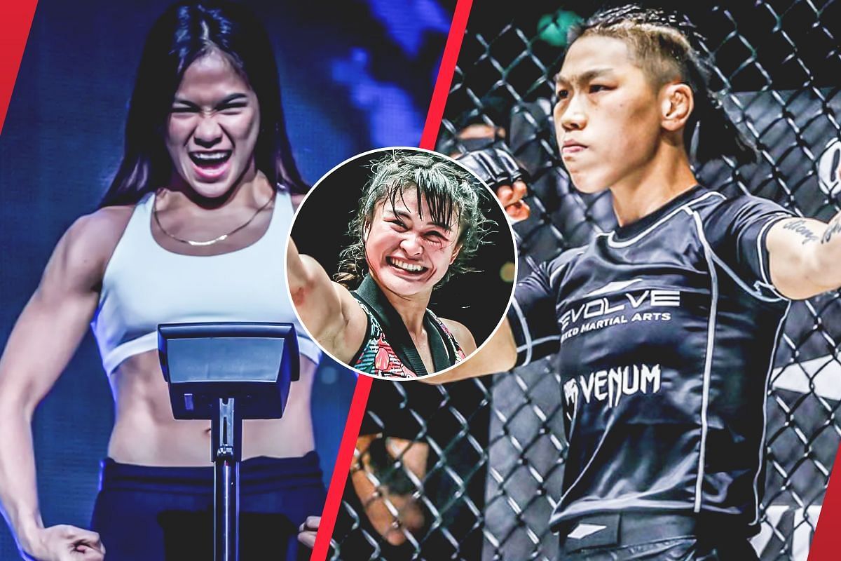 From left to right: Denice Zamboanga, Stamp, Xiong Jing Nan | Image by ONE Championship