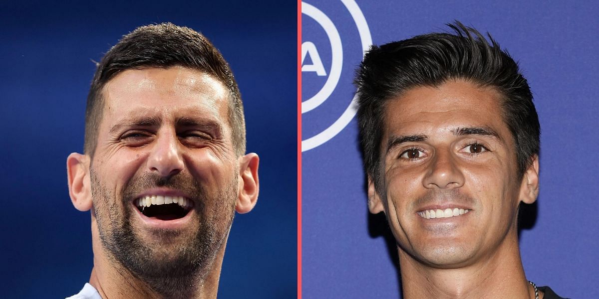 Novak Djokovic [L]; Federico Coria [R]