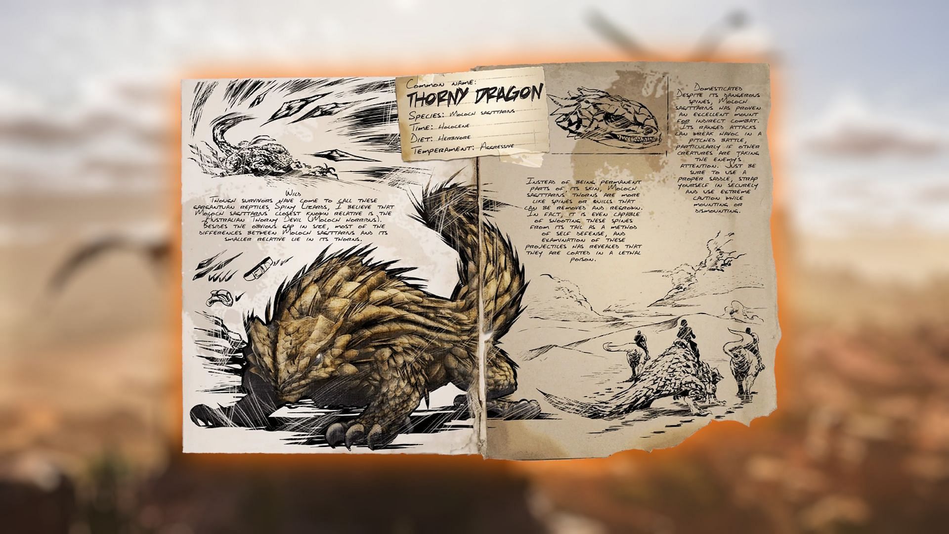 The Thorny Dragon Dossier in Ark Survival Ascended (Image via Studio Wildcard)