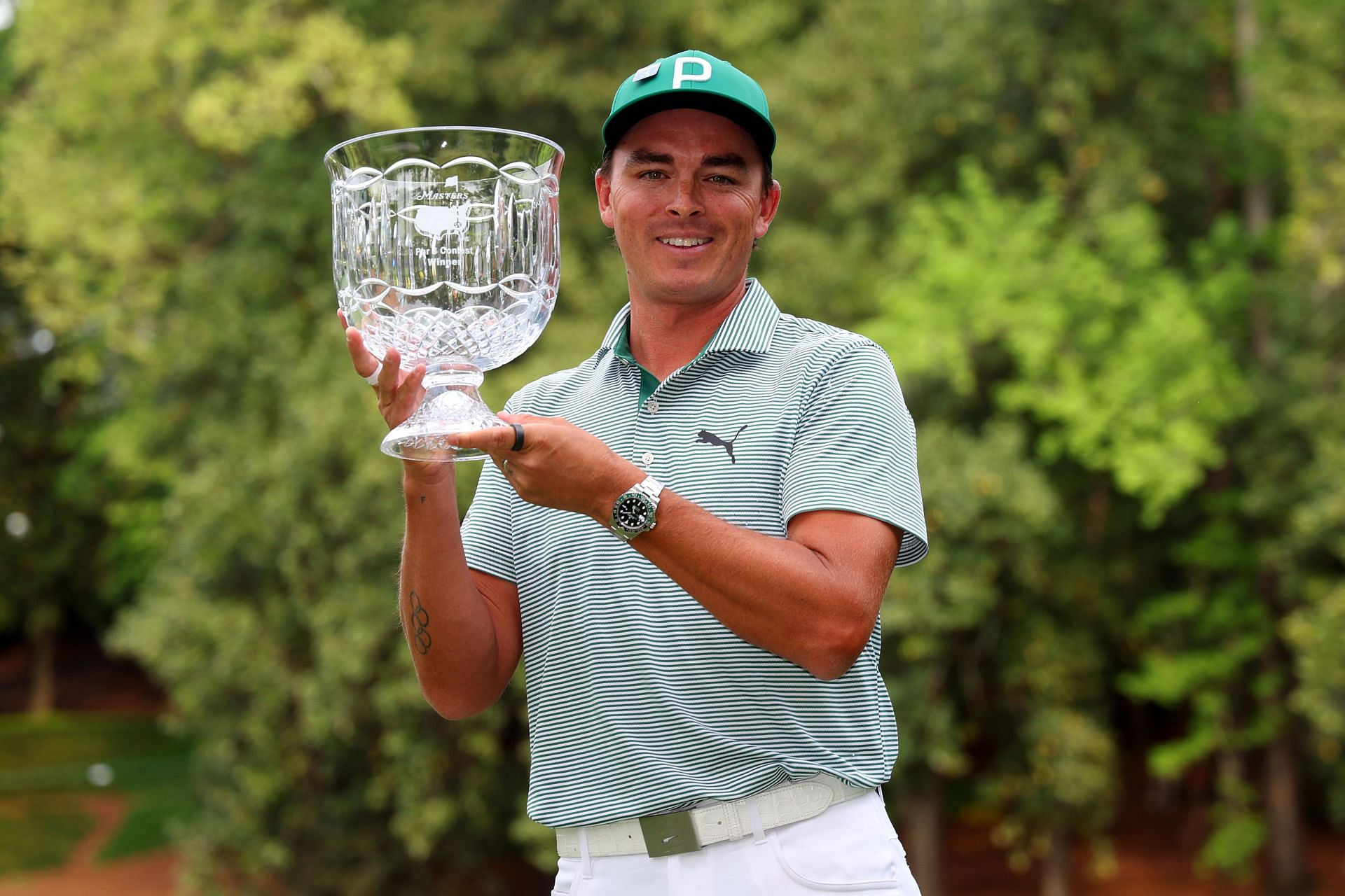 Enter caption Rickie Fowler at The Masters - Par Three Contest