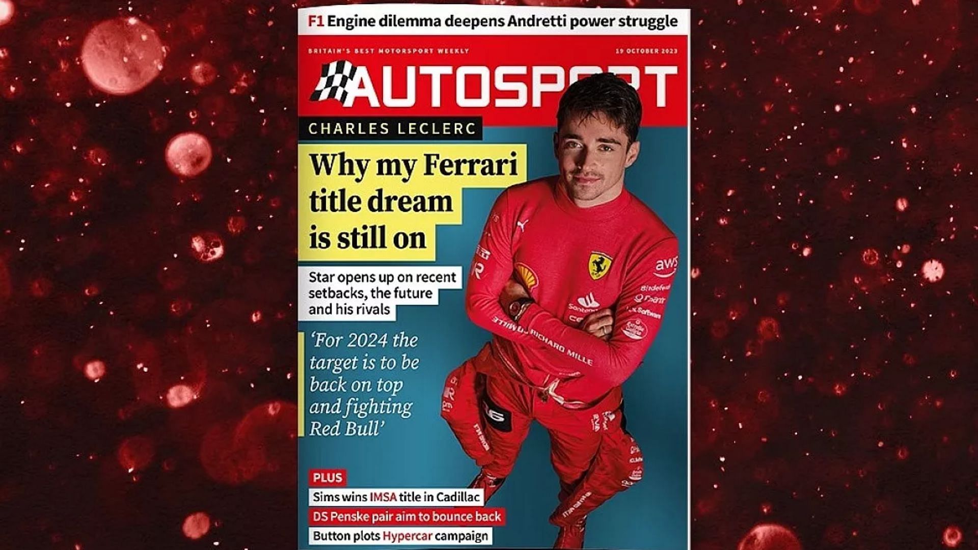 Charles Leclerc in Autosport cover (Image via Autosport)