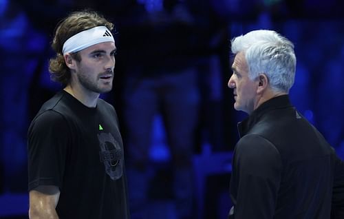 Stefanos Tsitsipas with his father