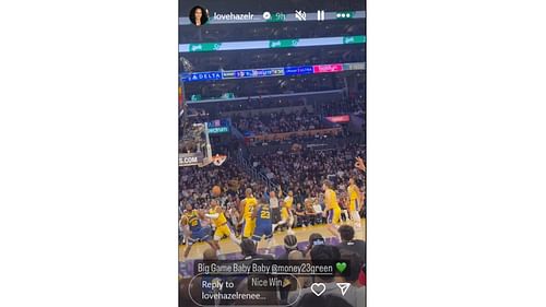 Draymond Green's wife Hazel Renee had a message for him on Instagram after his superb performance against the LA Lakers on Tuesday.