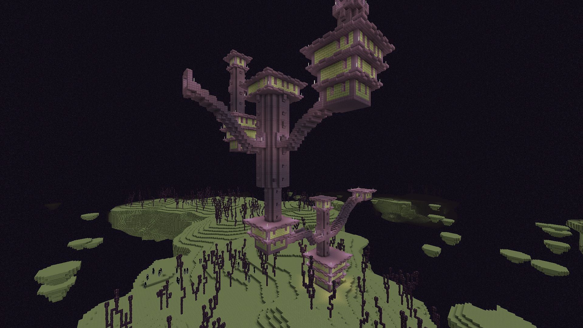 End cities are the End&#039;s only structures (Image via Mojang)