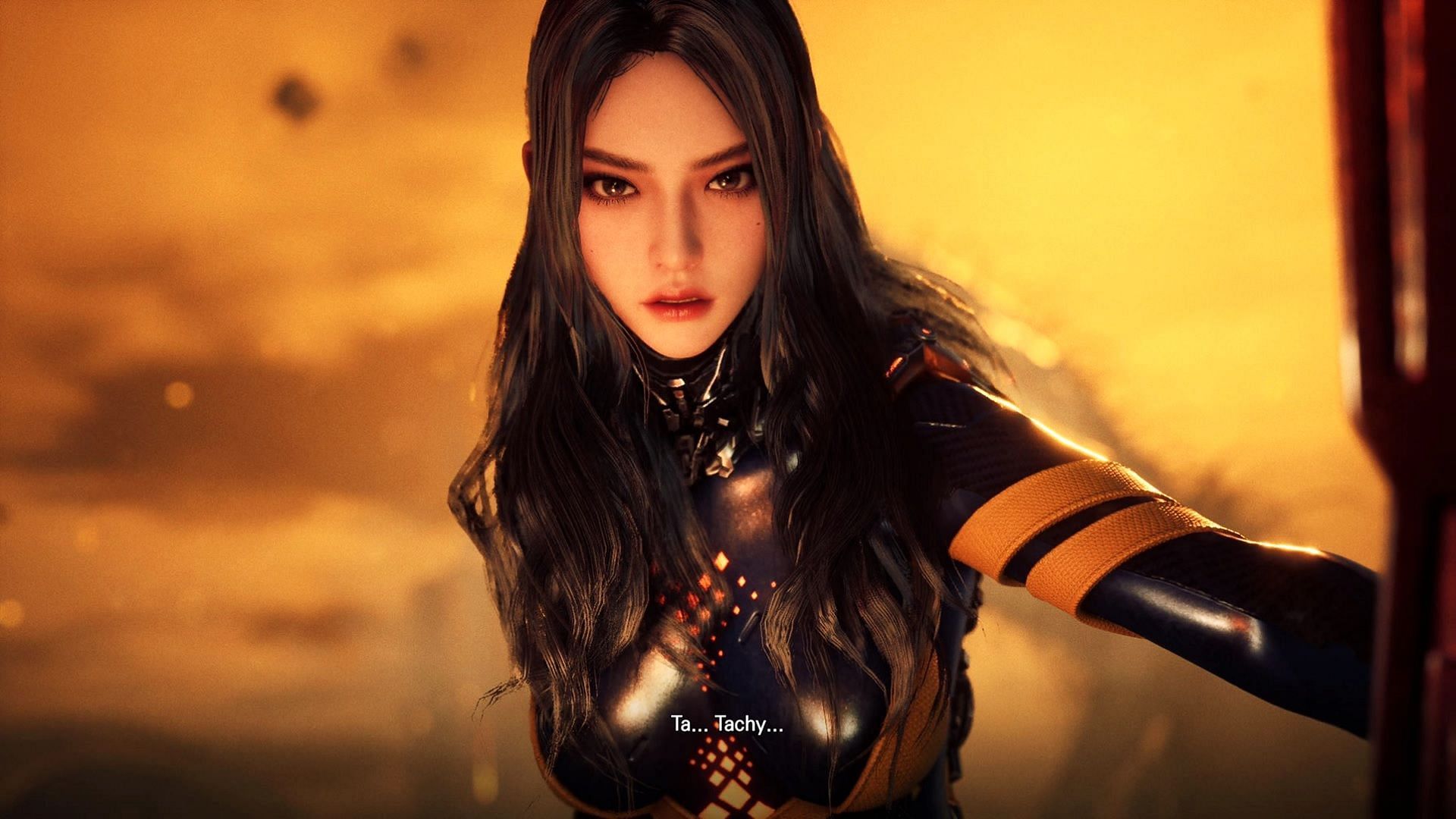 Tachy&#039;s character in Stellar Blade (Image via Sony Interactive Entertainment)