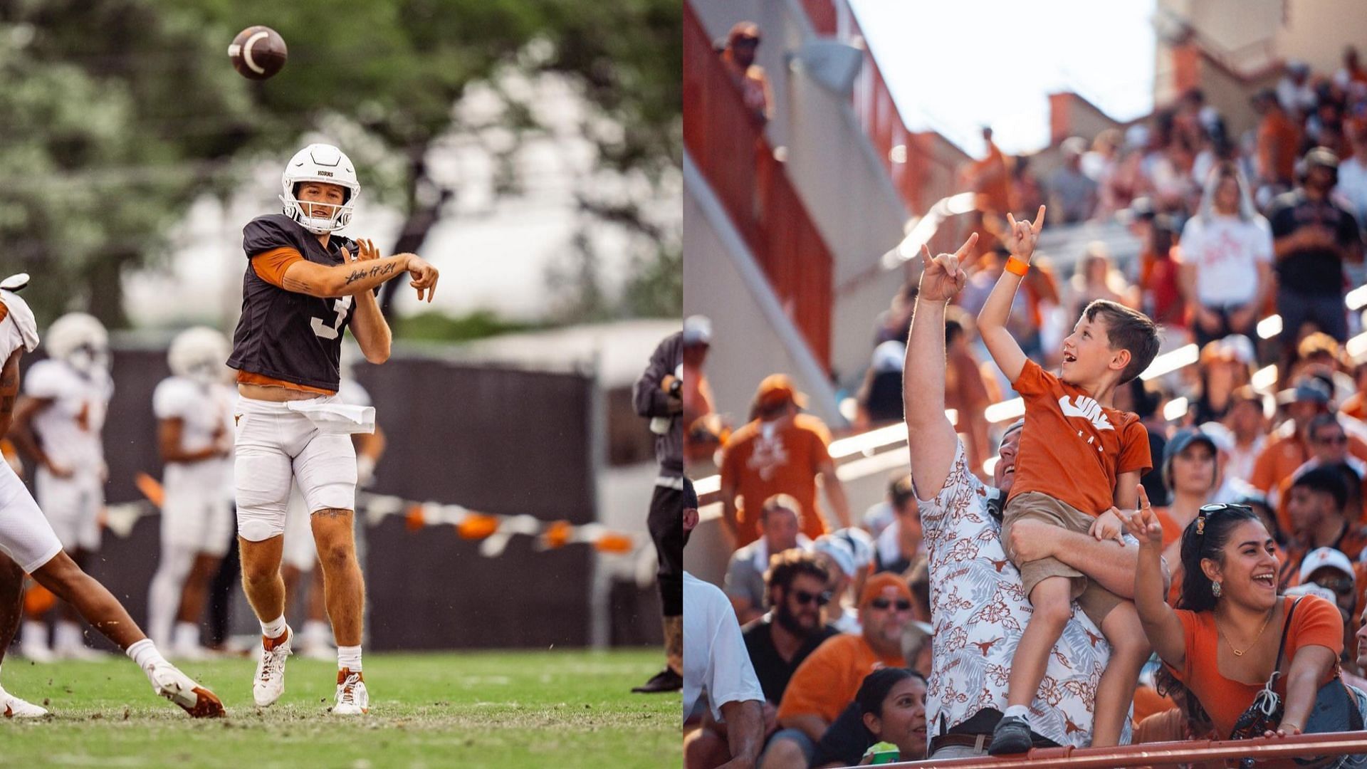 The Texas Longhorns team and their fans