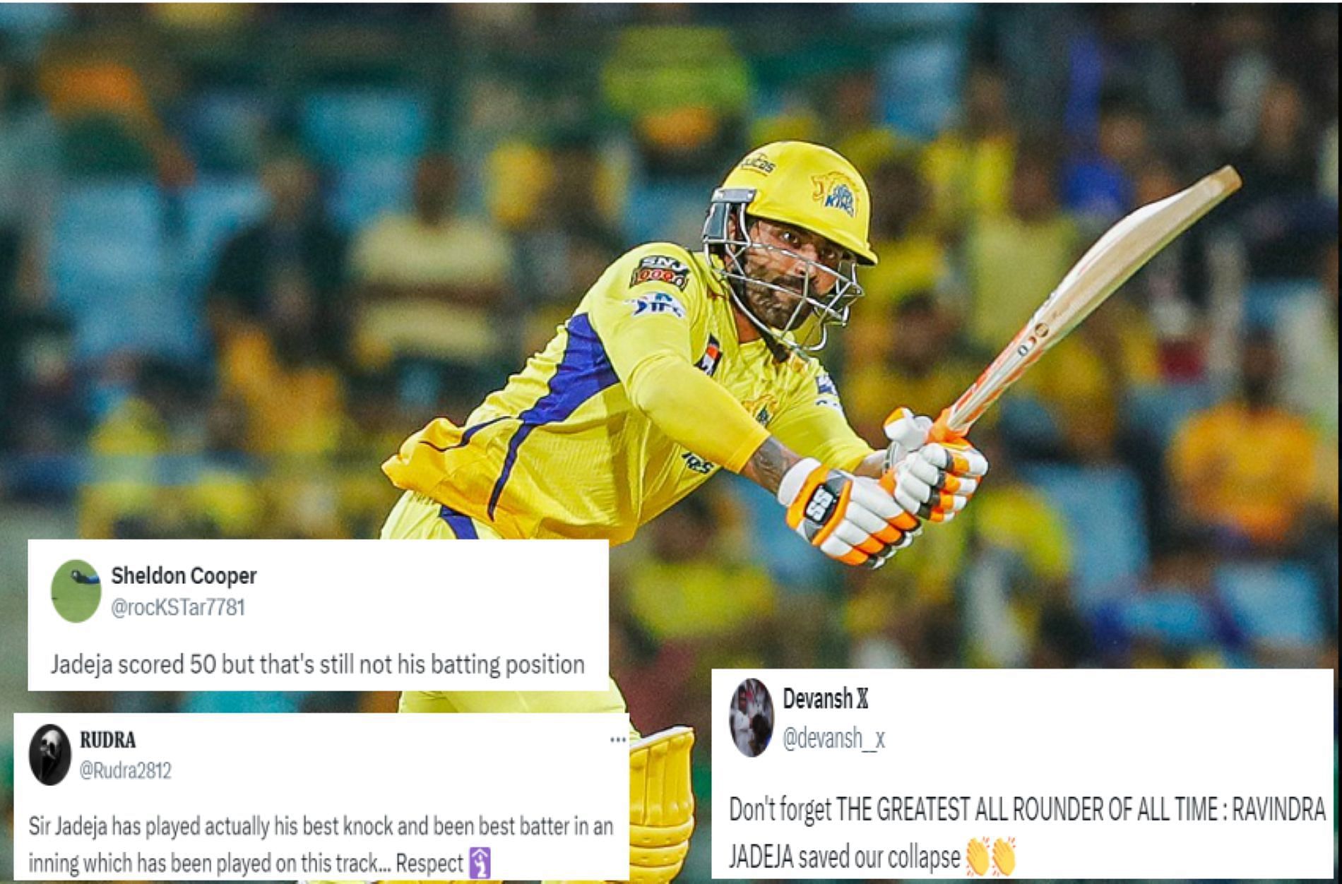 Jadeja top-scored for CSK against LSG [Credit: CSK twitter handle]
