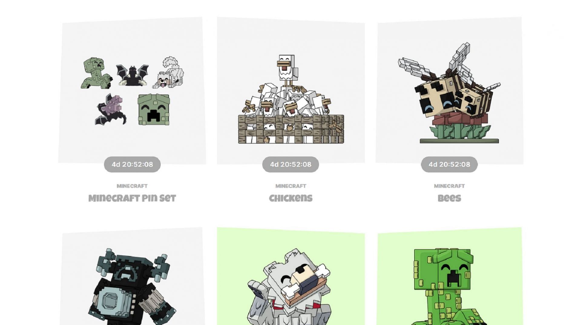 Various items available in the Minecraft x Youtooz collection (Image via Mojang/Youtooz)