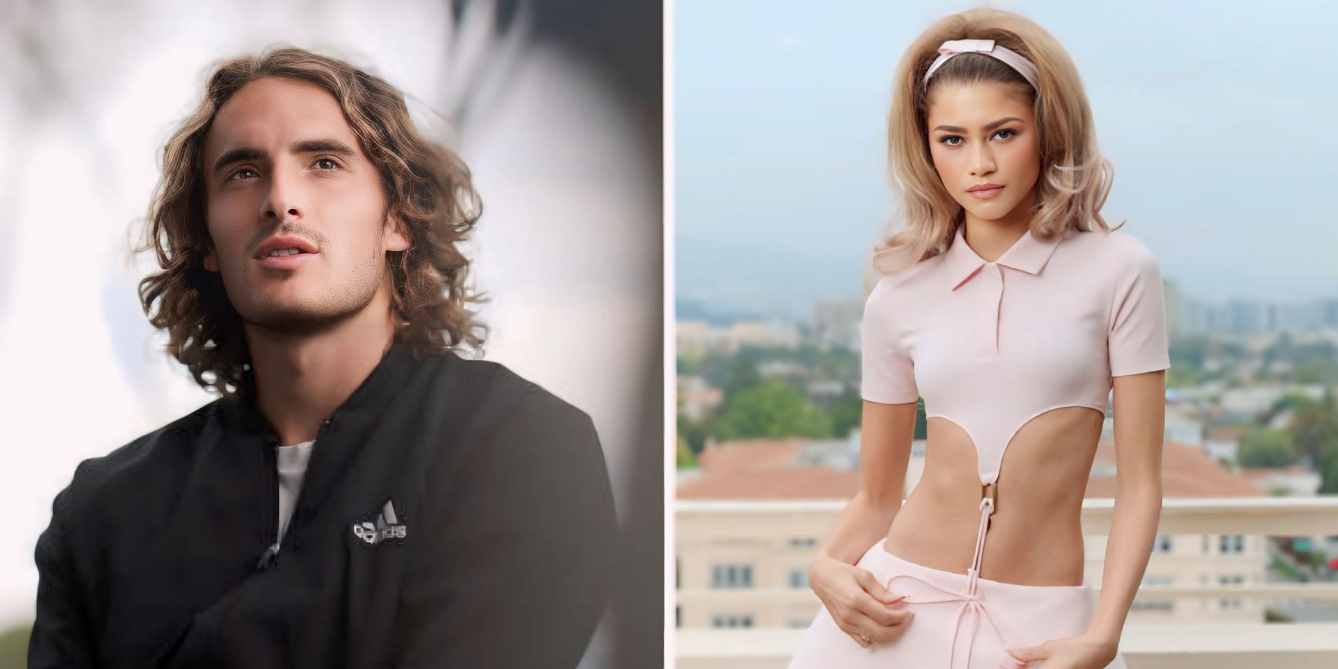 Stefanos Tsitsipas (L) &amp; Zendaya (R)