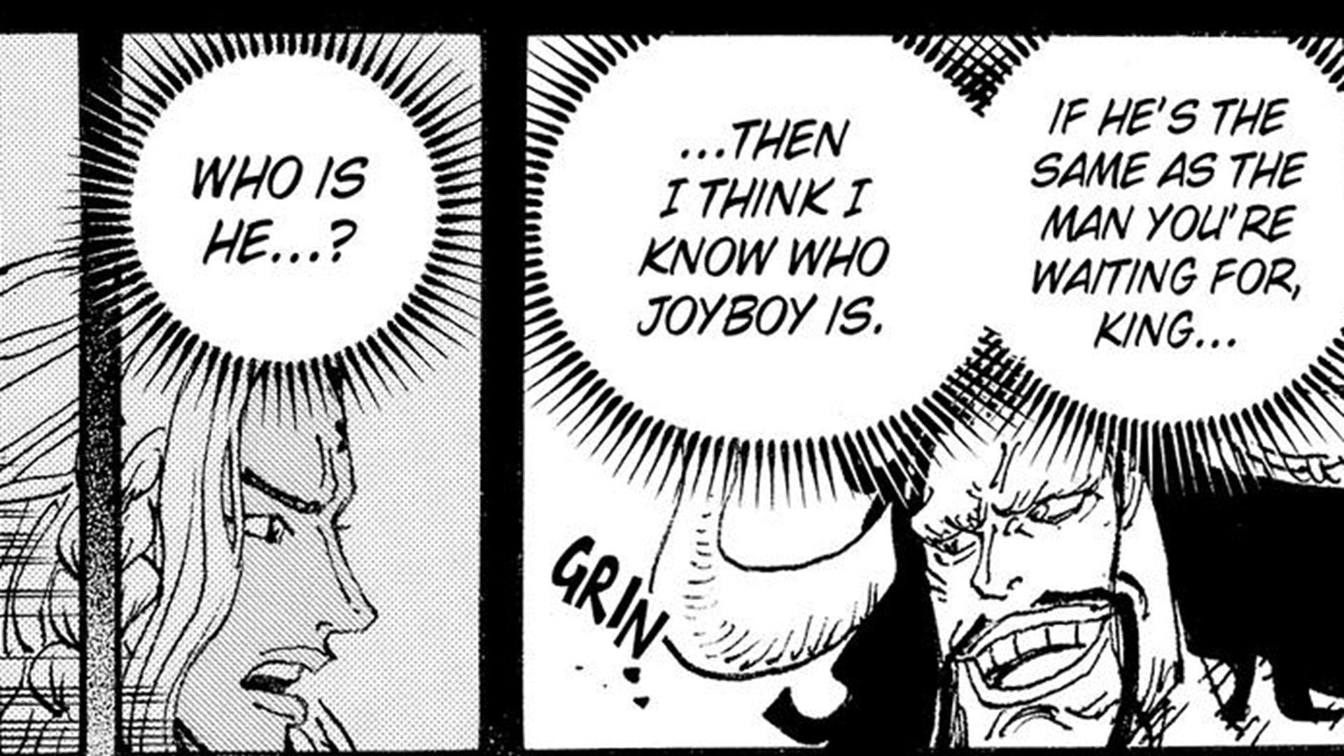 King and Kaido talking about Joy Boy (Image via Shueisha)
