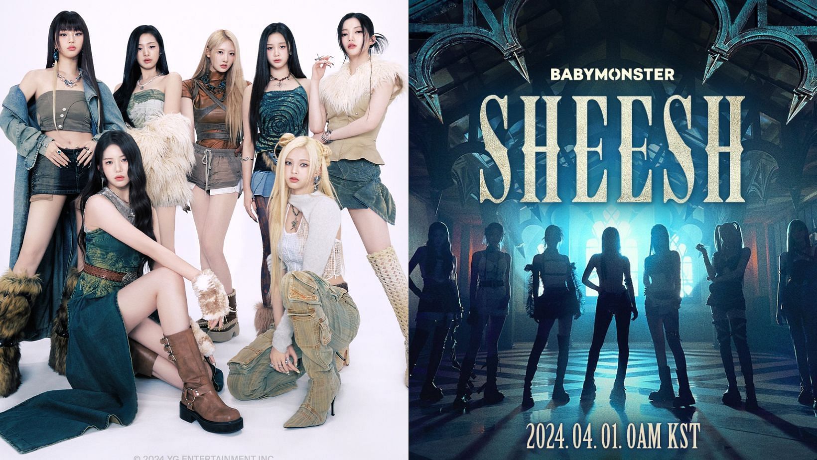 BABYMONSTER becomes the first 5th-gen group to have the biggest song debut with &lsquo;SHEESH&rsquo; on Spotify Global Chart. (Images via X/@YGBABYMONSTER_)