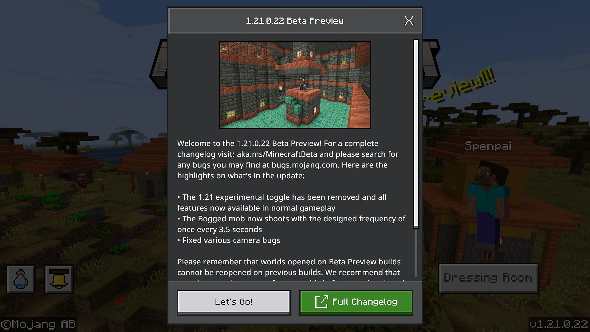 How to download Minecraft 1.21.0.22 beta and preview