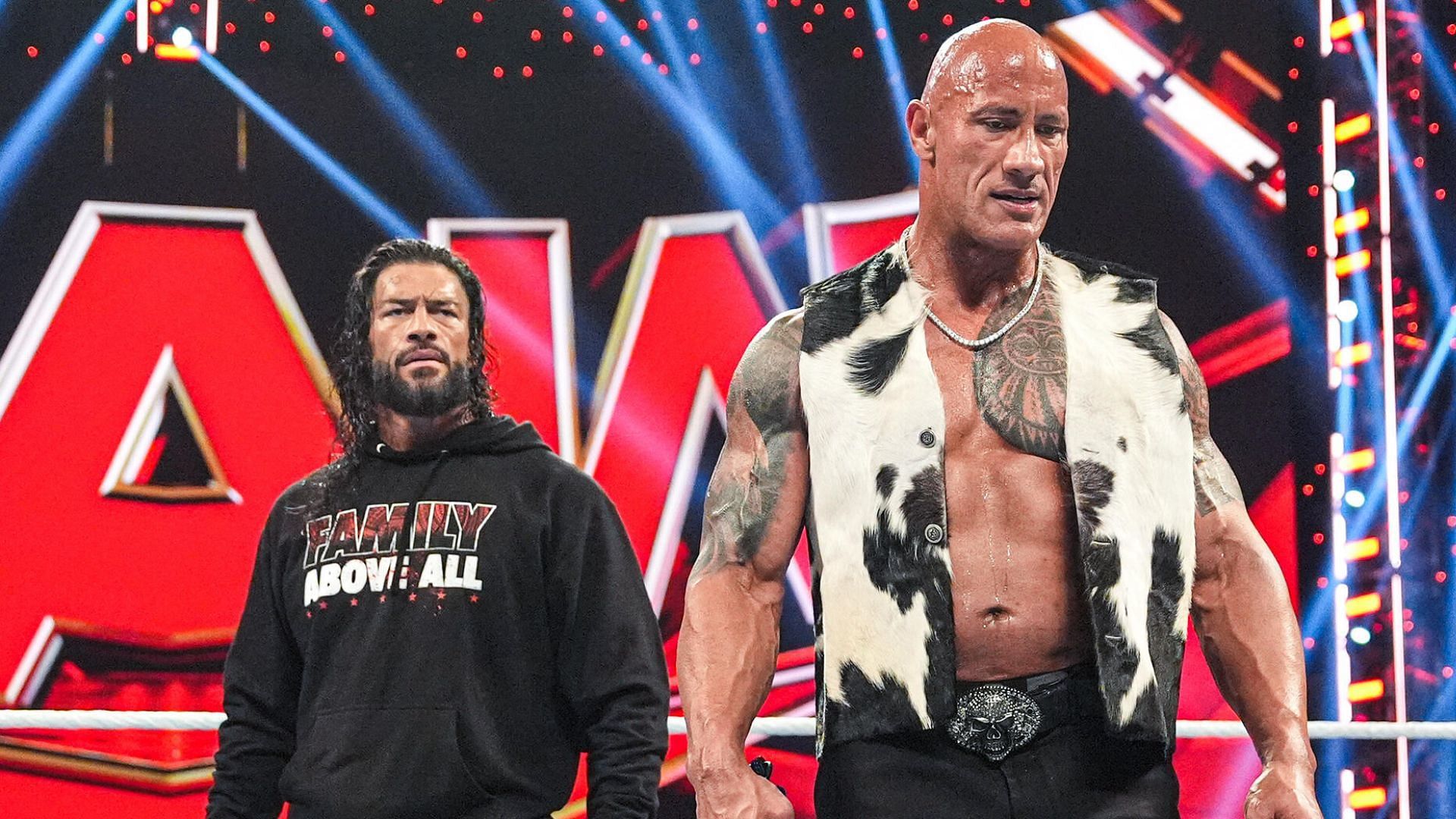 The Rock and Roman Reigns on the final RAW before WrestleMania XL!