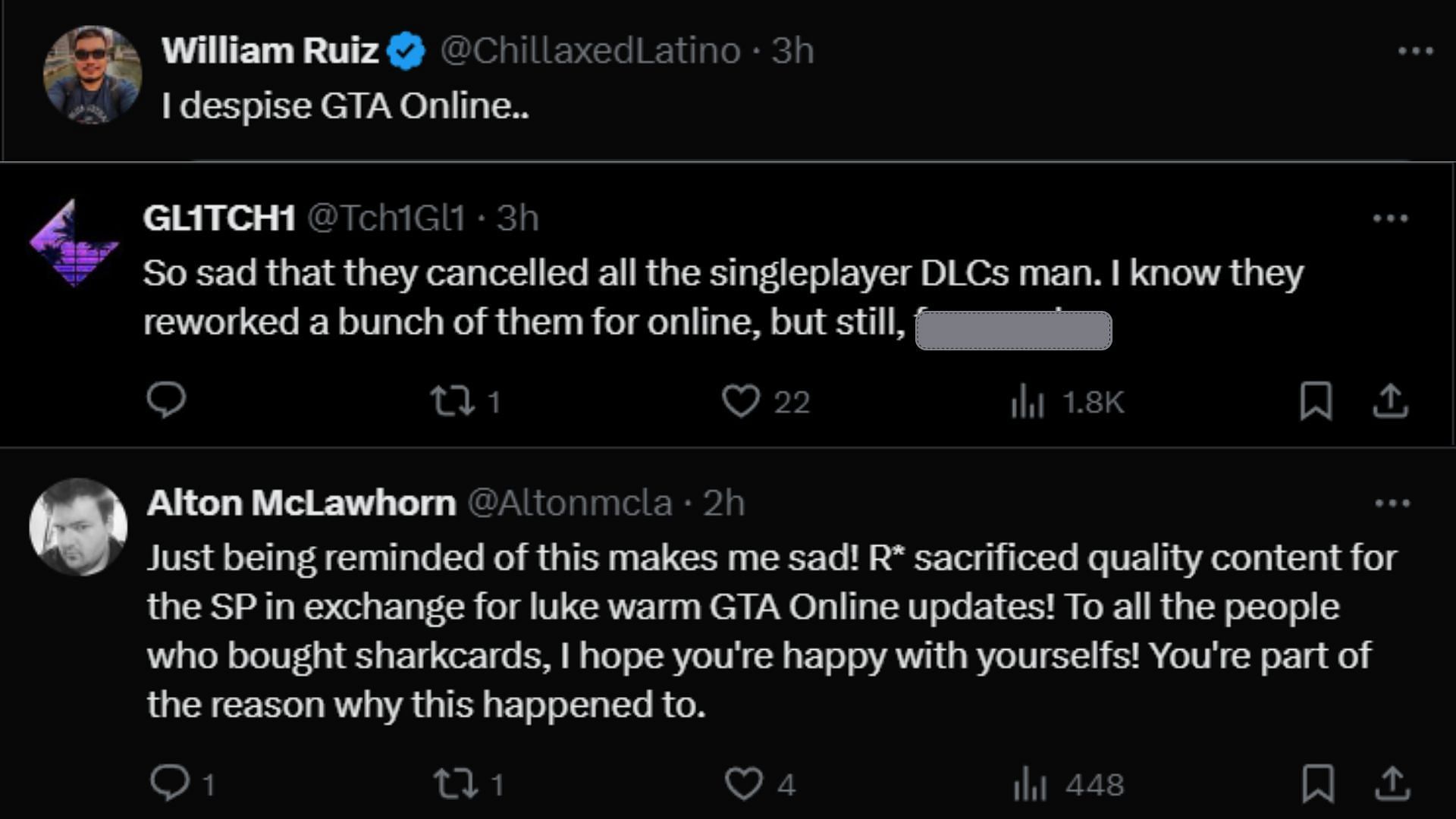 Fans share their frustration over Rockstar Games ignoring GTA 5 (Image via X/@TezFunz2)