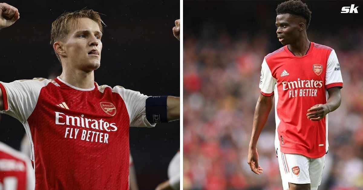 Arsenal star players Martin Odegaard and Bukayu Saka