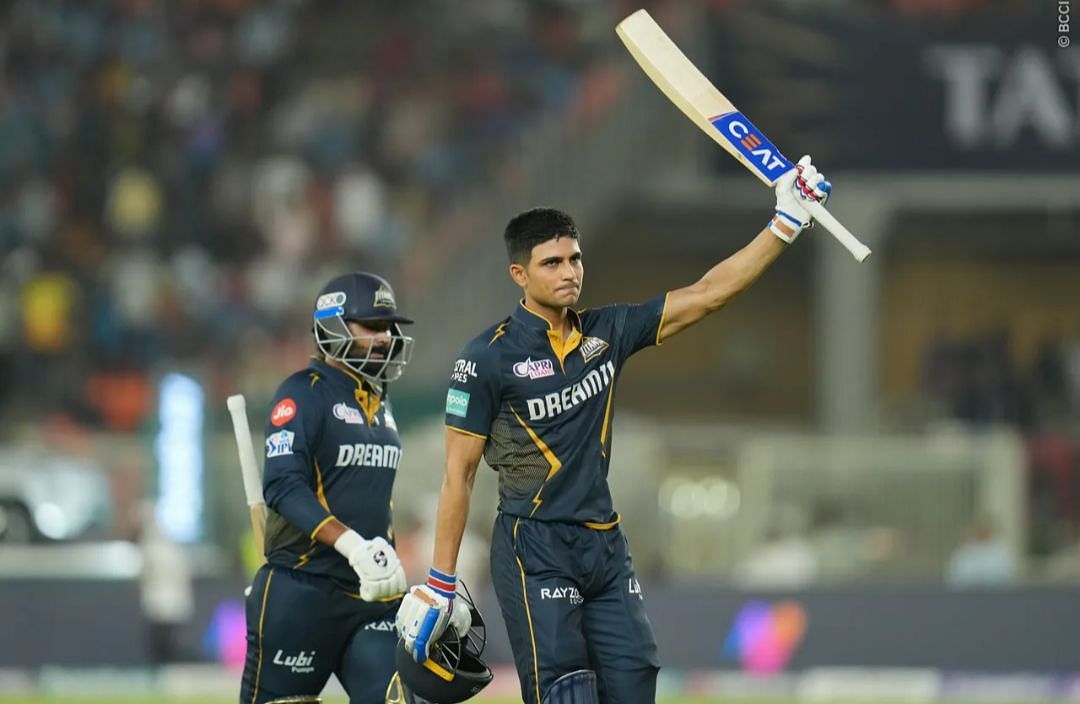 Shubman Gill acknowledging his knock in front of Ahmedabad crowd