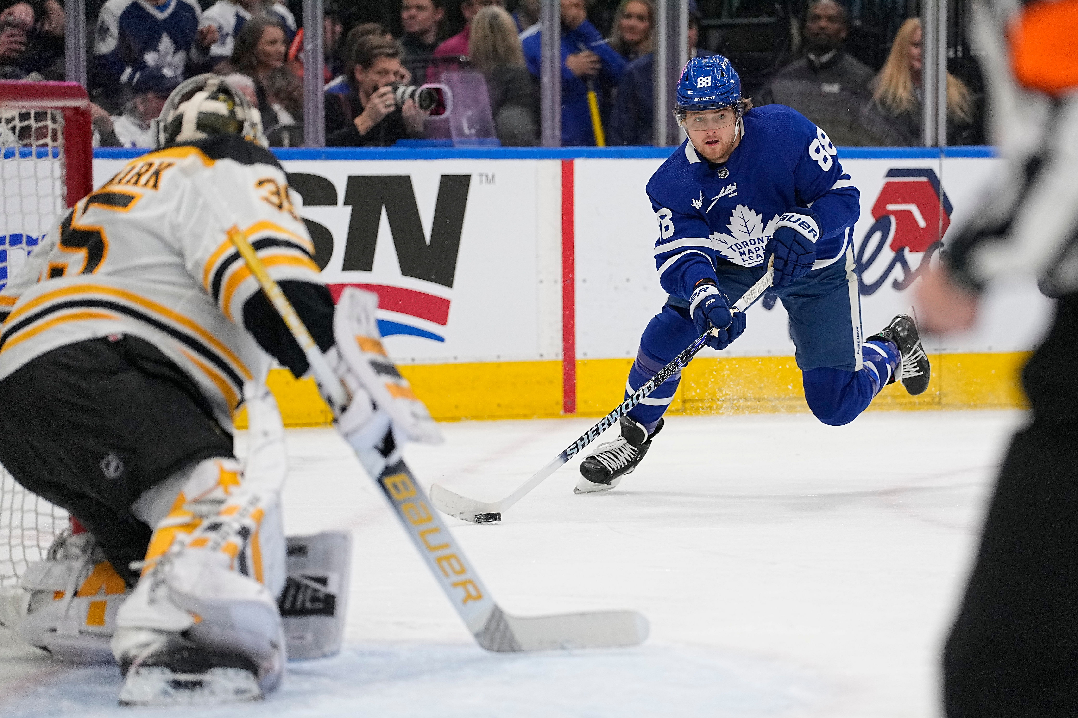 Toronto Maple Leafs forward William Nylander will look to be back for Game 3 against the Boston Bruins
