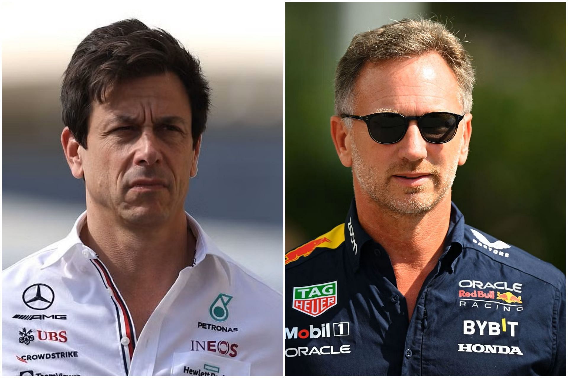 Toto Wolff (L) and Christian Horner (R) (Collage via Sportskeeda)