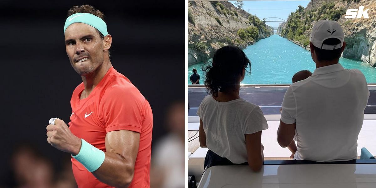 Rafael Nadal, wife and son at Barcelona Open 