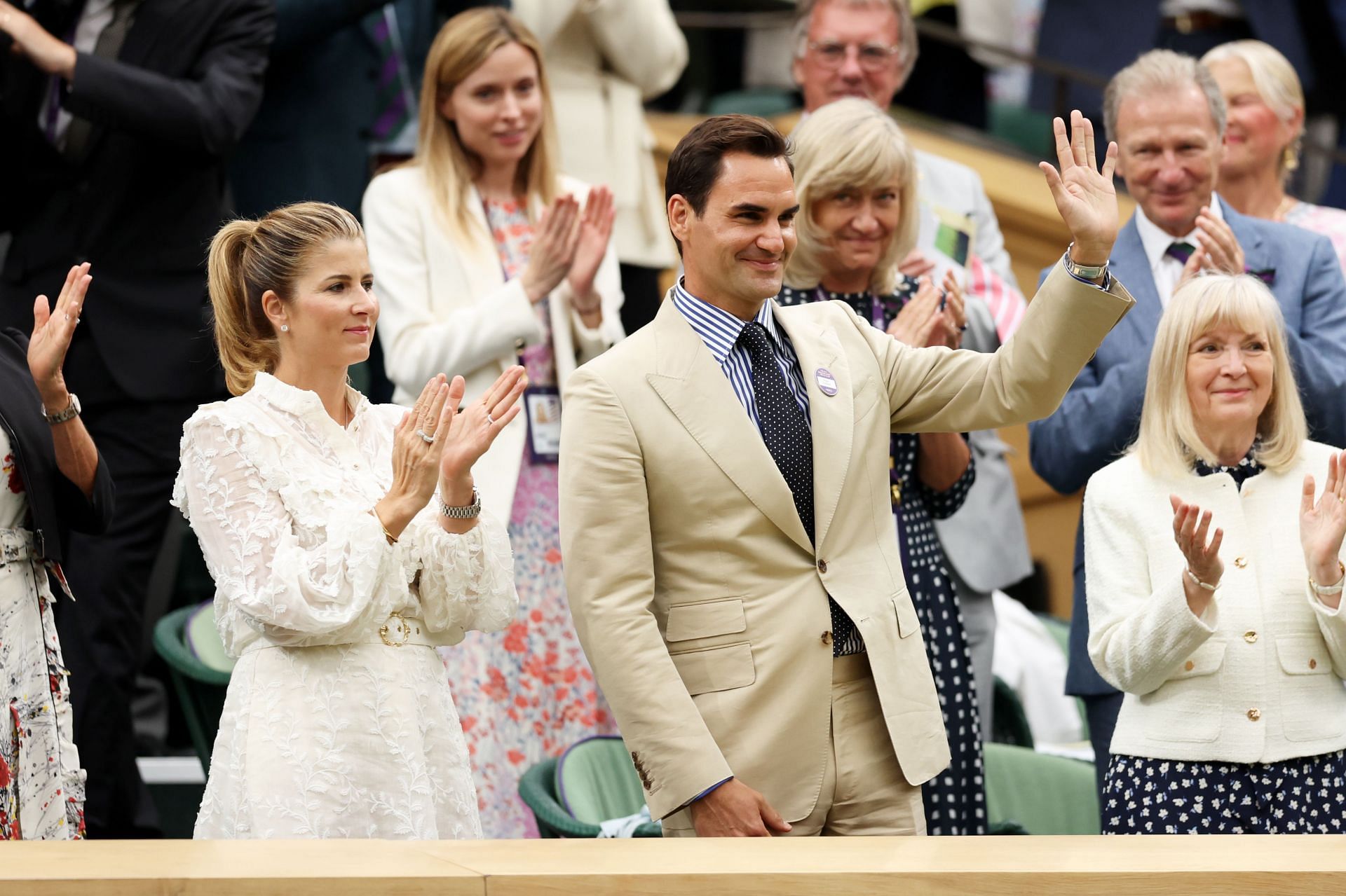 Roger Federer and his wife Mirka at the Wimbledon 2023