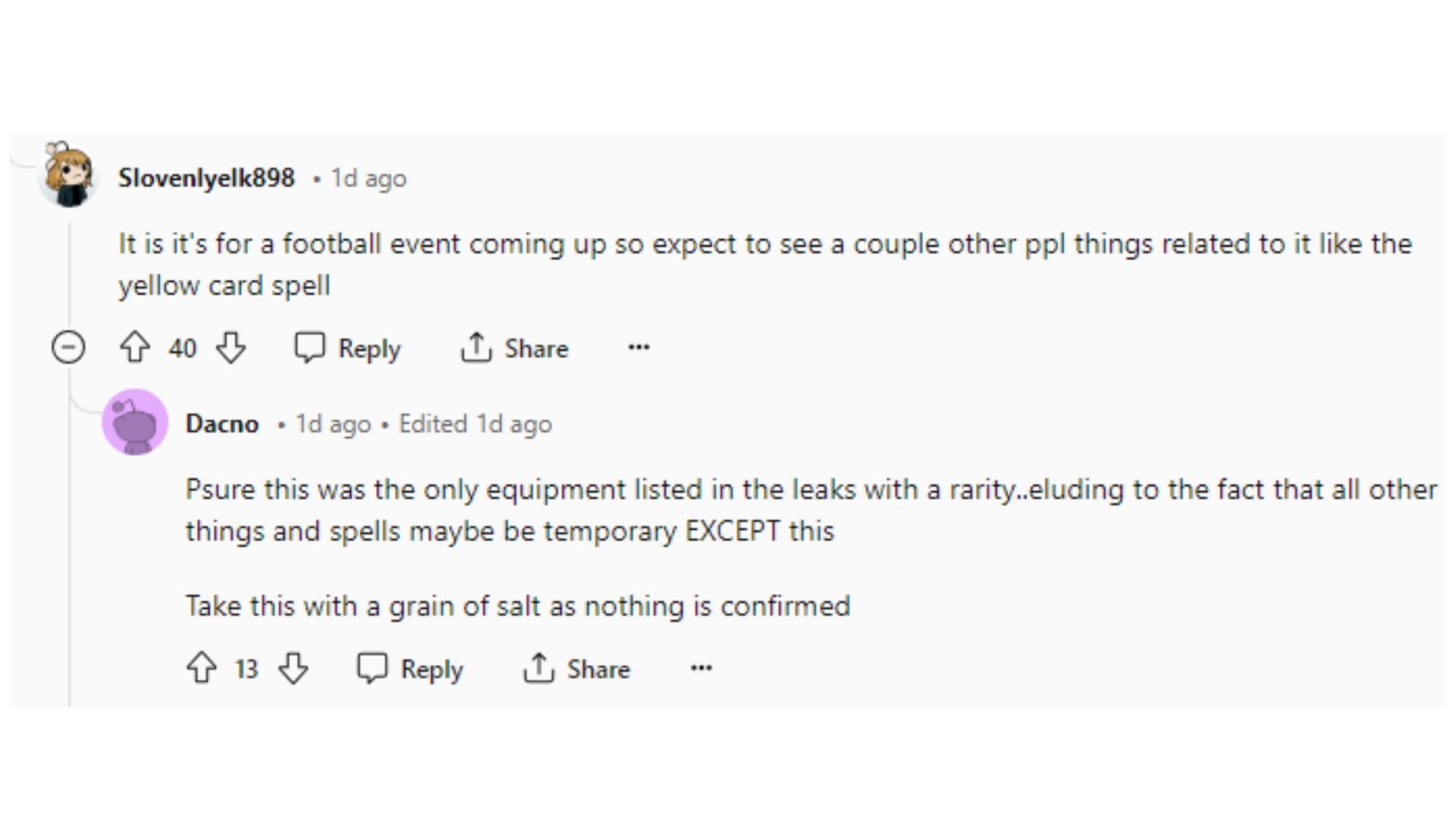 Many feel that the leaked Equipment might arrive with the football-related event (Image via Reddit/r/ClashOfClans)