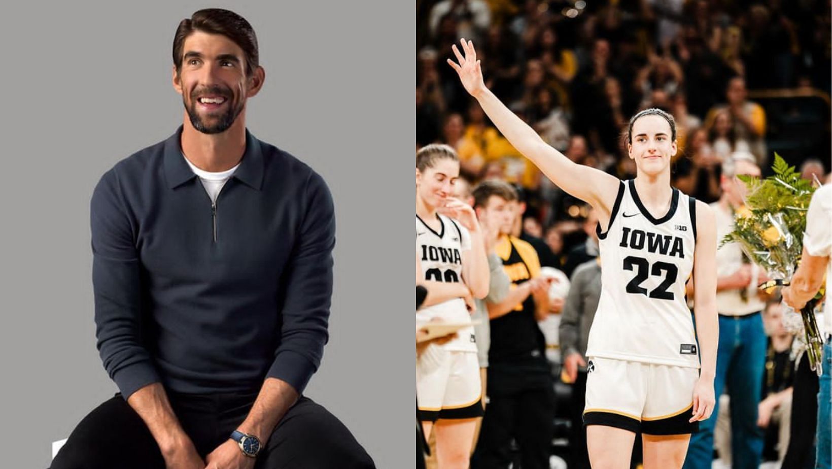 Michael Phelps reacts to Caitlin Clark