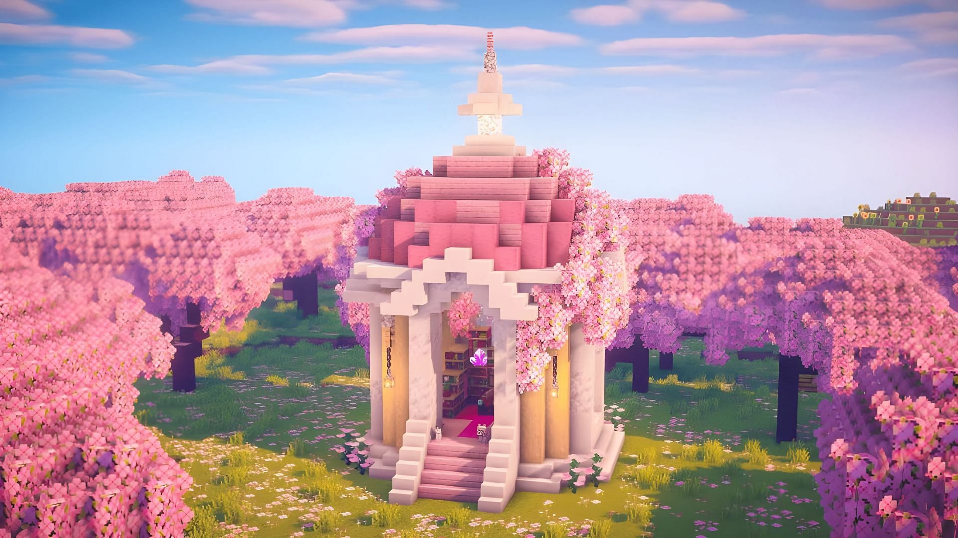 The Cherry Blossom Gazebo Enchanting Room (Image via YouTube/Zaypixel)