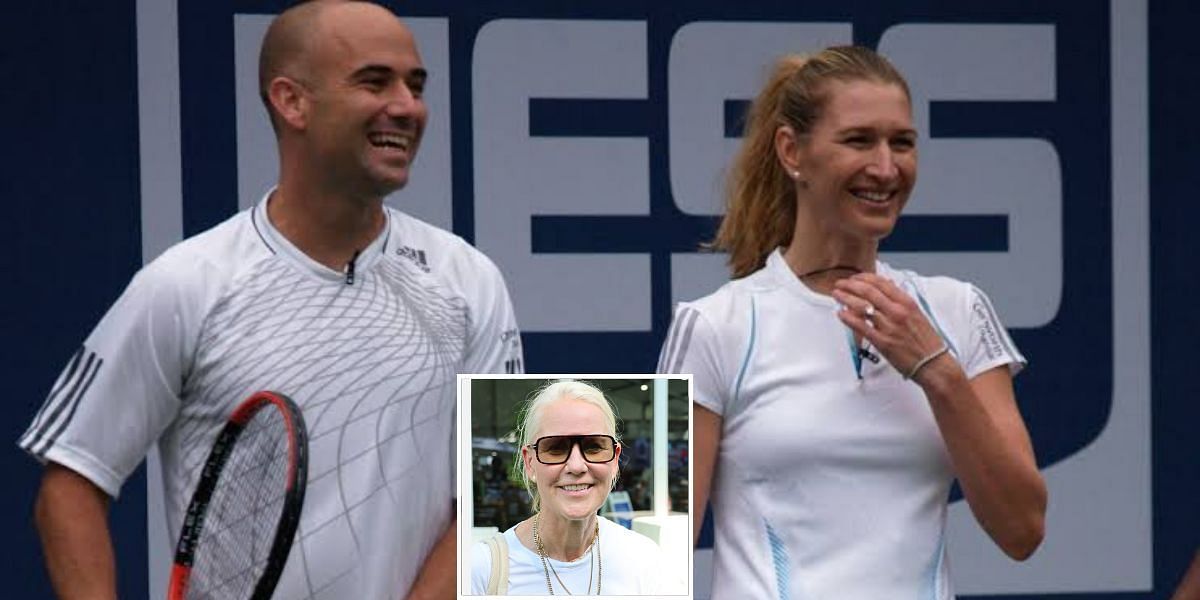 Andre Agassi and Steffi Graf practicing doubles. Rennae Stubbs comment 