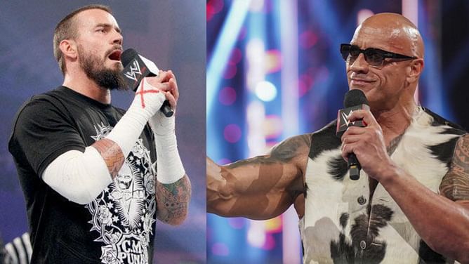 The Rock takes to social media at the same time as when AEW announce CM Punk footage to be broadcast