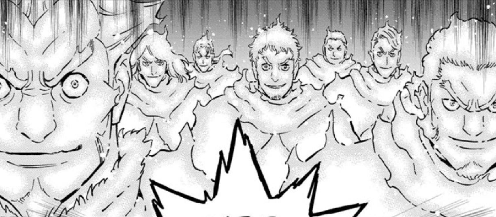 Crimson Lions Magic Knights as seen in Black Clover (Image via Shueisha)