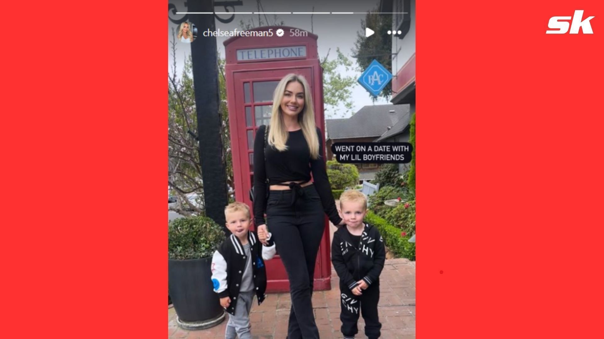 Chelsea Freeman showed off her coordinated outfits with sons Brandon and Max