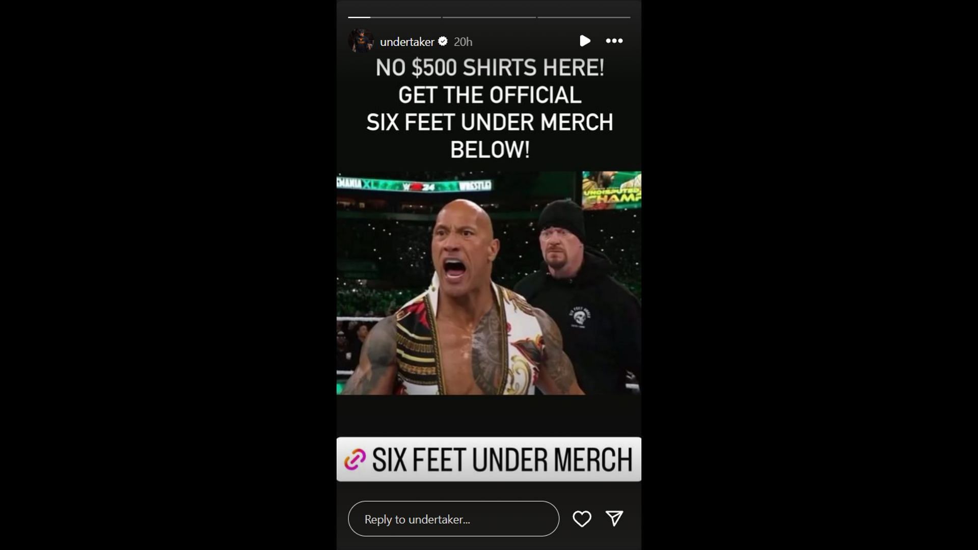Screengrab of The Undertaker&#039;s Instagram story.