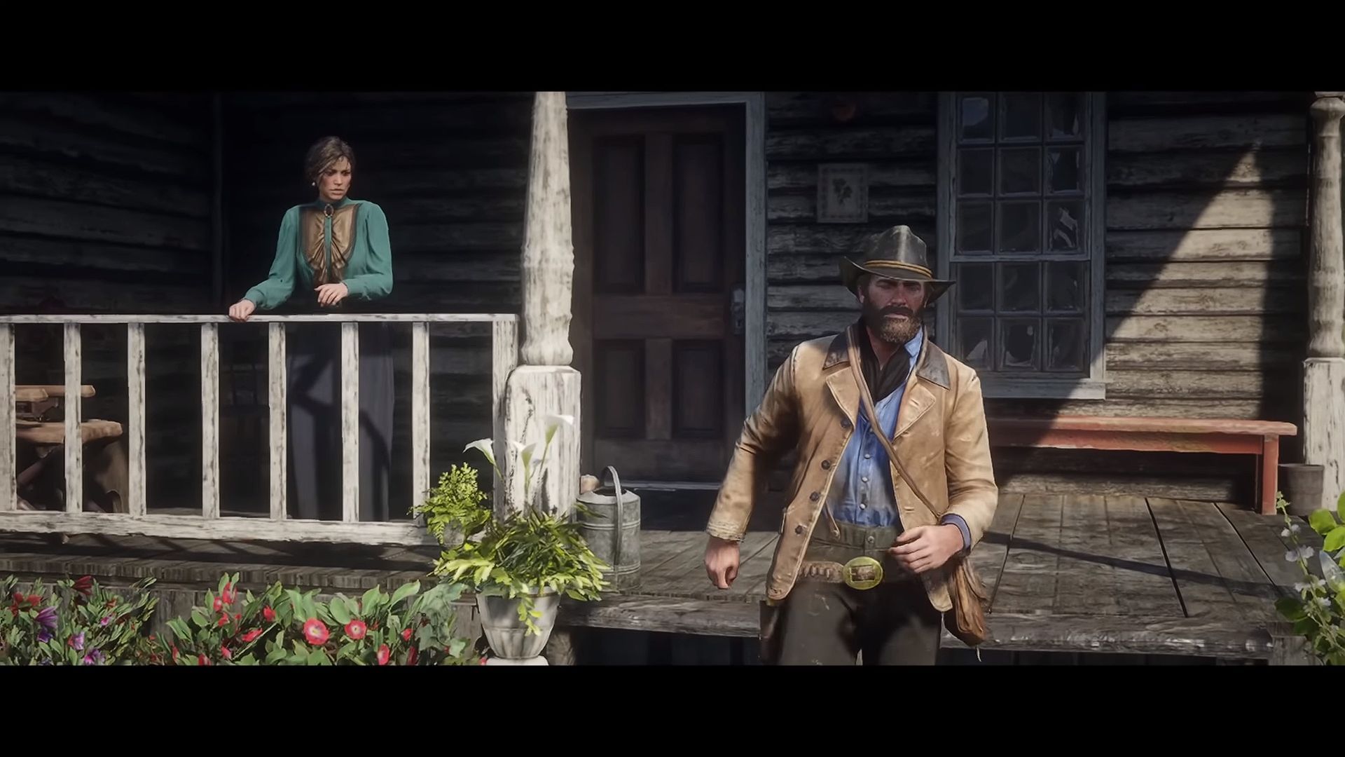 Arthur leaving Mary&#039;s house after she requests him to help (Image via Rockstar Studios || YouTube-Real Pixels)