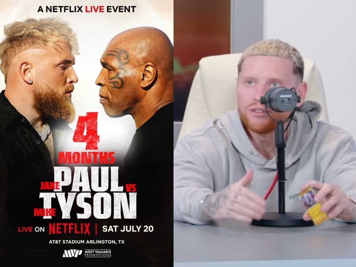 Behzinga not a fan of Jake Paul taking on a 57-year-old Mike Tyson (Image via X/Jake Paul and YouTube/Side+)