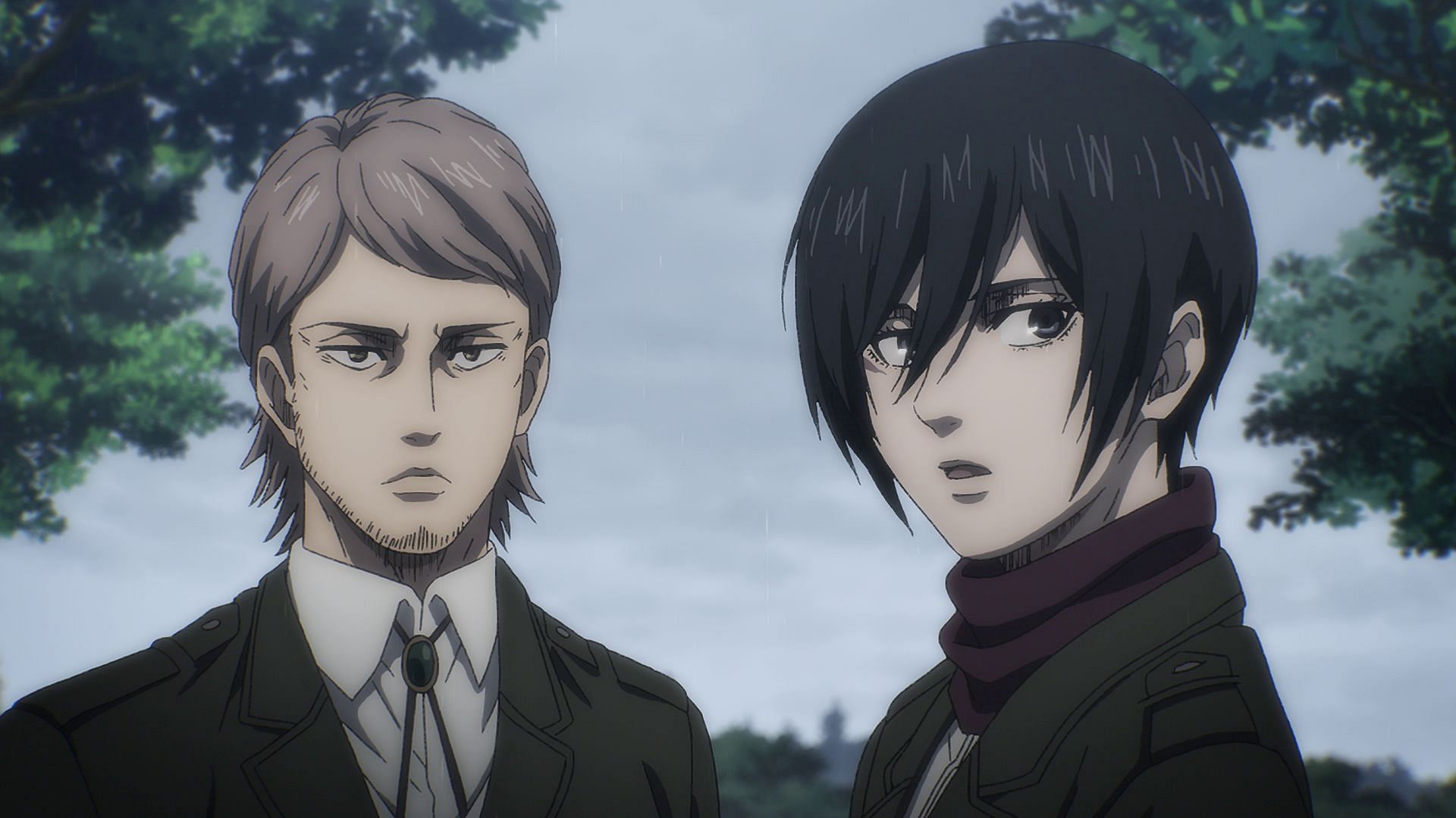 Jean (left) and Mikasa (right) as seen in the Attack on Titan anime (Image via MAPPA Studios)