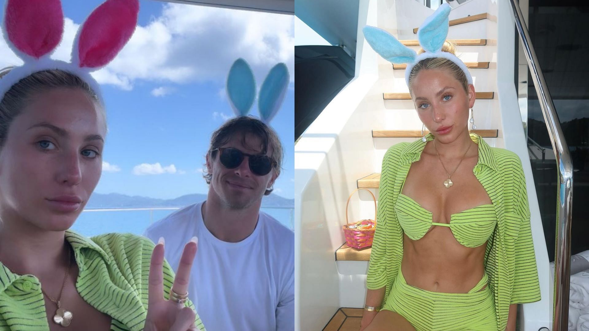 Braxton Berrios and Alix Earle celebrated Easter aboard a boat for Easter day out with family in the British Virgin Islands.