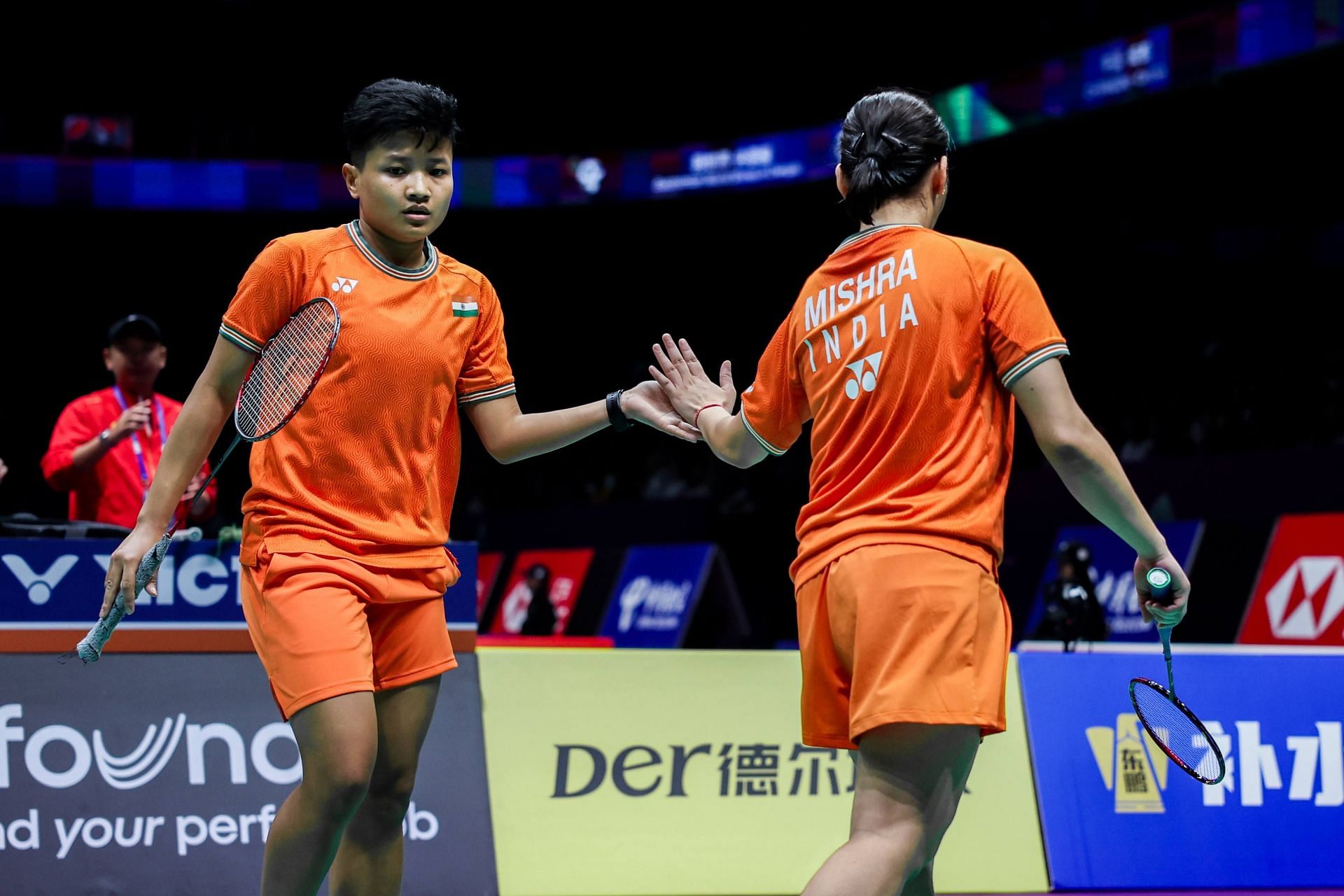 Priya Konjengbam and Shruti Mishra. (Credit: BWF/Badminton Photo)