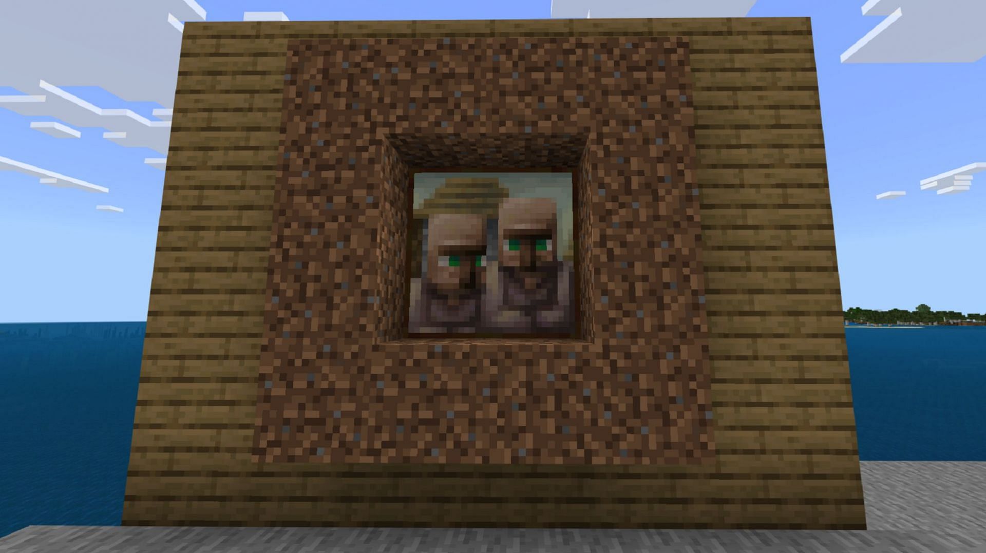 Placing blocks in a frame-like shape can force certain painting sizes to be placed (Image via Mojang)