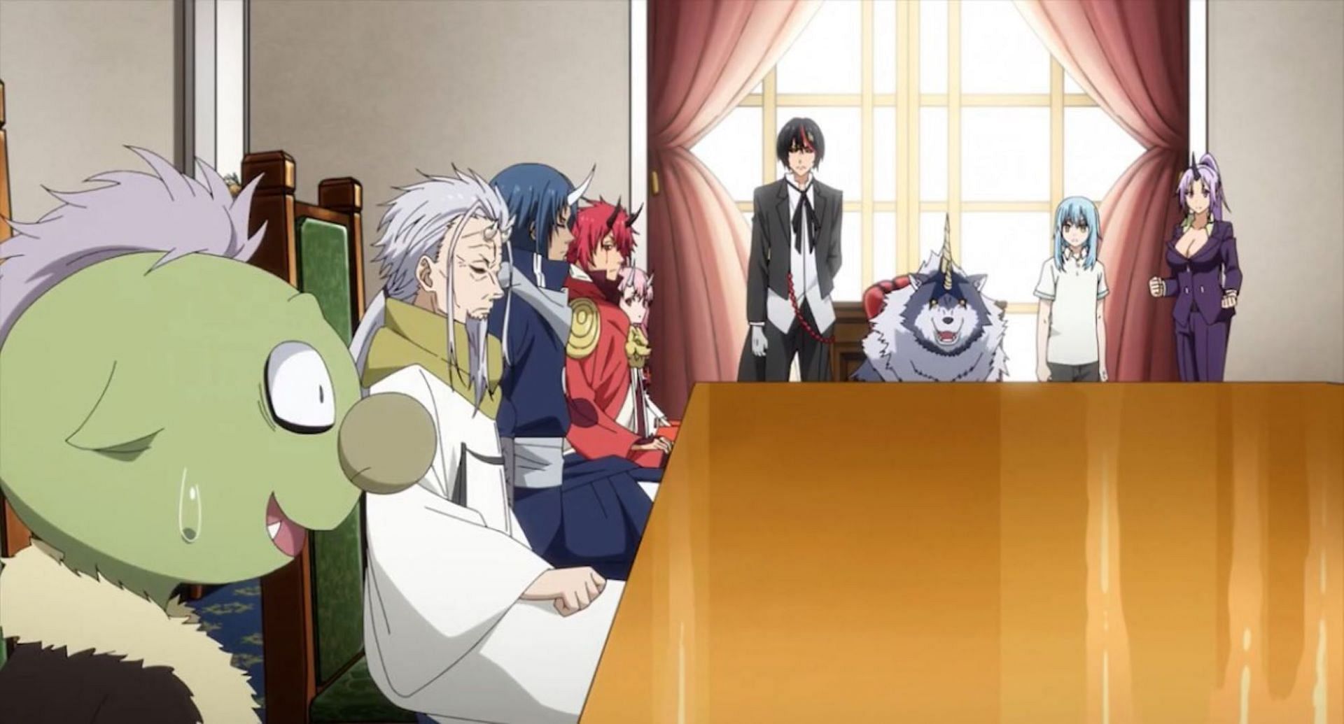 Rimuru holding a meeting, as seen in the episode (Image via 8Bit)