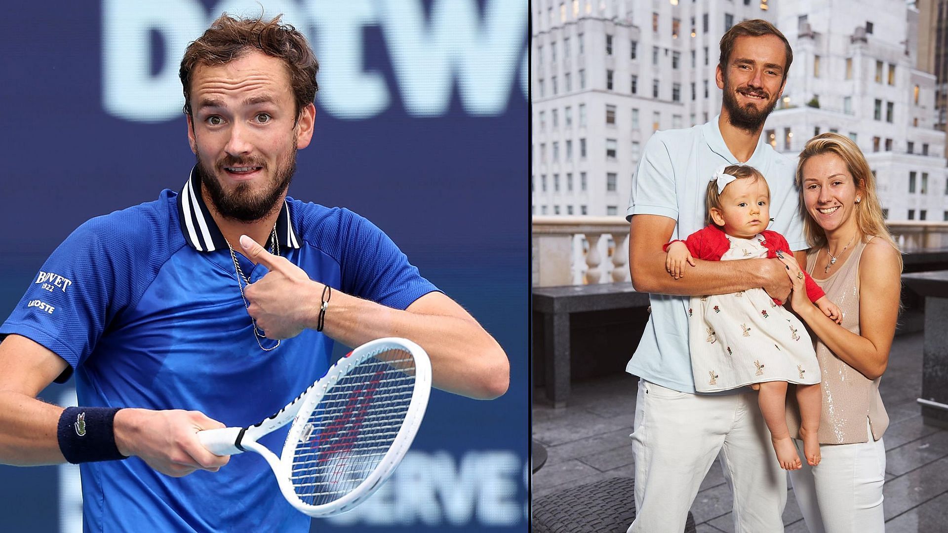 Daniil Medvedev squeezes in a training session in Florida